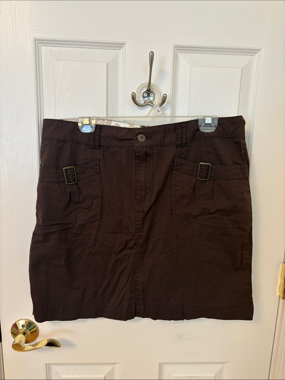 Vintage Denver Hayes Chocolate Brown Cargo Pocket Mini Skirt